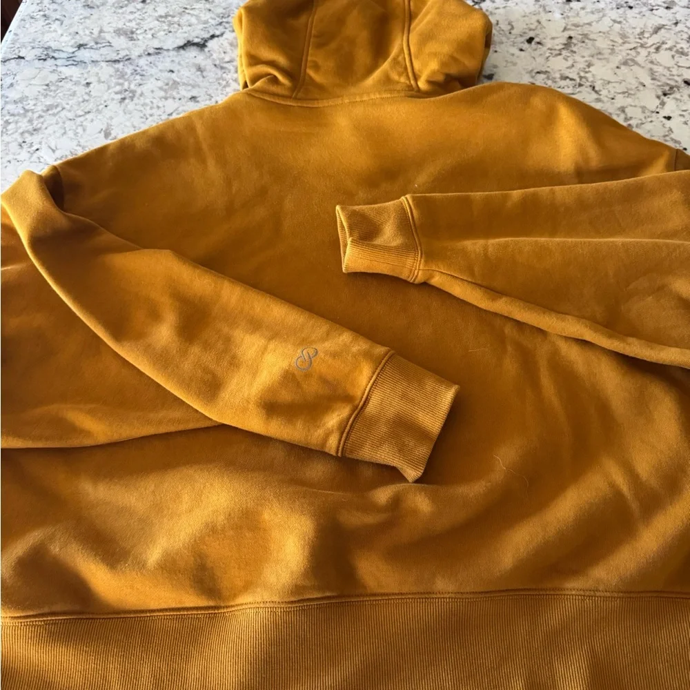 Calia  Mustard Drawstring Hooded Sweatshirt - Picture 4 of 4